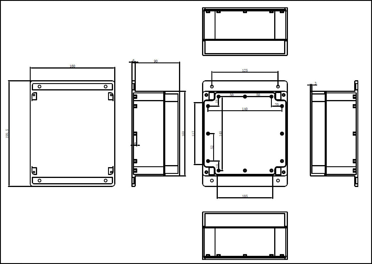 CNXY P/N M2-161609G ABS Enclosure